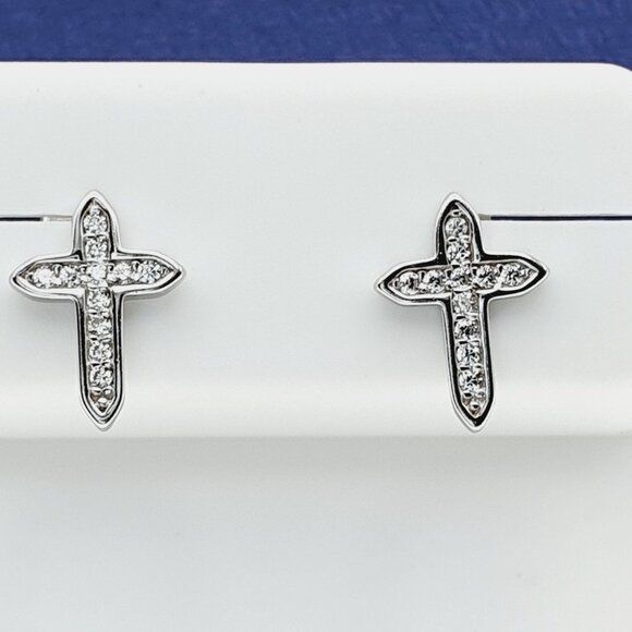 925 Sterling Silver CZ Stud Earrings for Women/Girl, US925P1209 - Picture 5 of 9